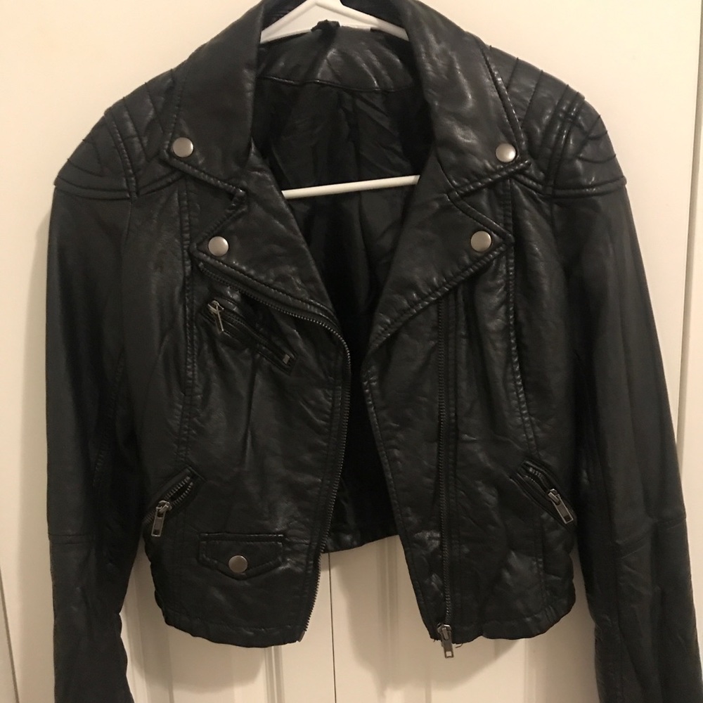 Black leather jacket